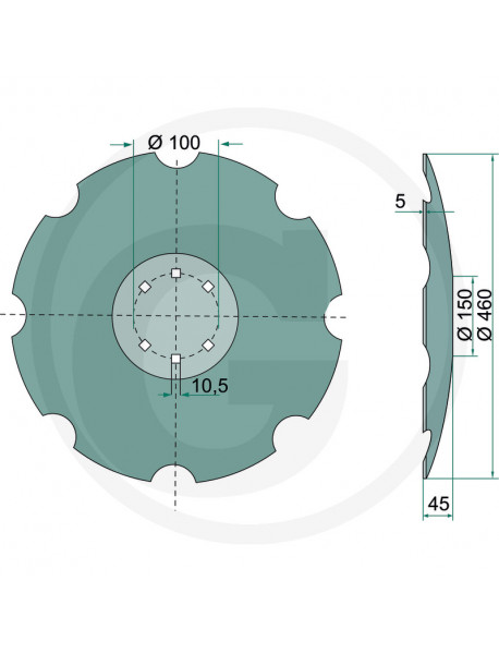 Orný disk ozubený Ø460mm